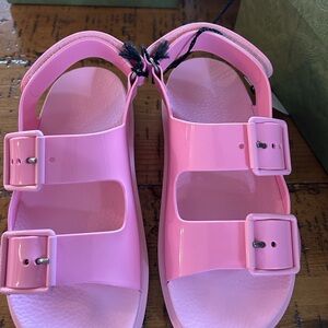 Gucci Pink Double-Buckle Kids Sandals